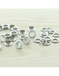 Sachet de 100 oeillets avec rondelles 8 mm - Argent