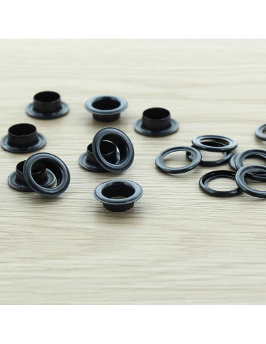 Sachet de 100 oeillets avec rondelles 11 mm - Noir