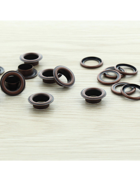 Sachet de 100 oeillets avec rondelles 11 mm - Cuivre