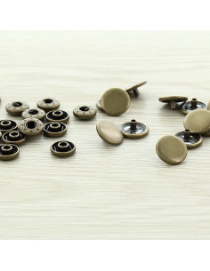 Sachet de 100 boutons-pression anorak - 15 mm bronze