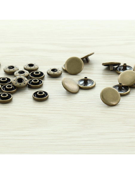 Sachet de 100 boutons-pression anorak - 15 mm bronze