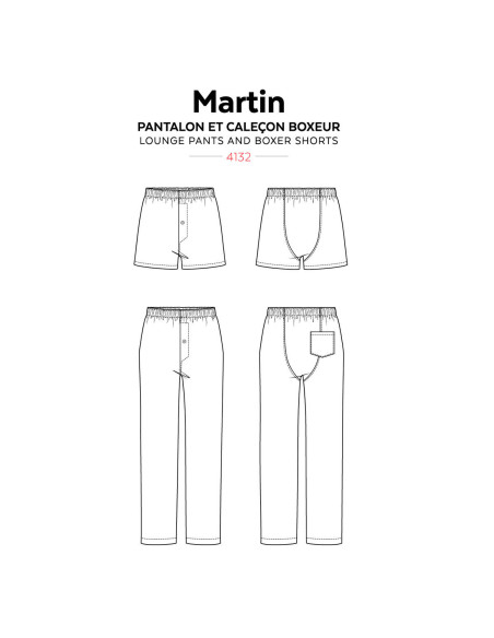 Patron de pantalon et caleçon boxeur Martin - Jalie 4132