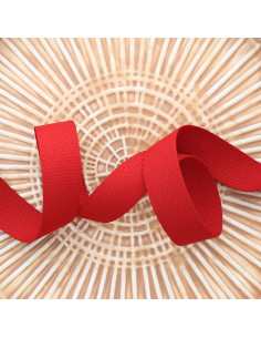 Sangle polyester aspect coton - Rouge vif
