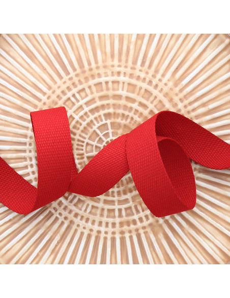 Sangle polyester aspect coton - Rouge vif