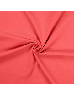 Tissu jersey coton - Corail