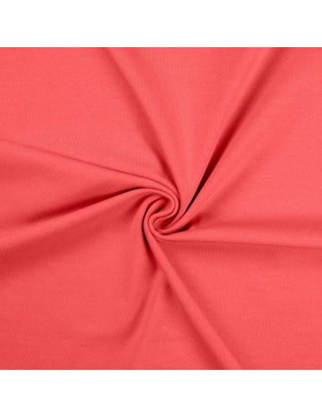 Tissu jersey coton - Corail