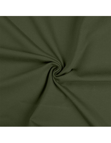 Tissu jersey coton - Vert militaire