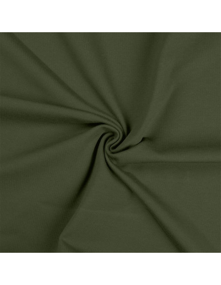 Tissu jersey coton - Vert militaire