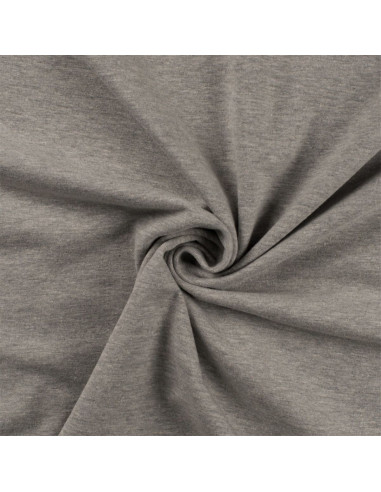 Tissu jersey coton - Gris chiné clair