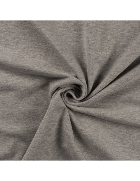 Tissu jersey coton - Gris chiné clair