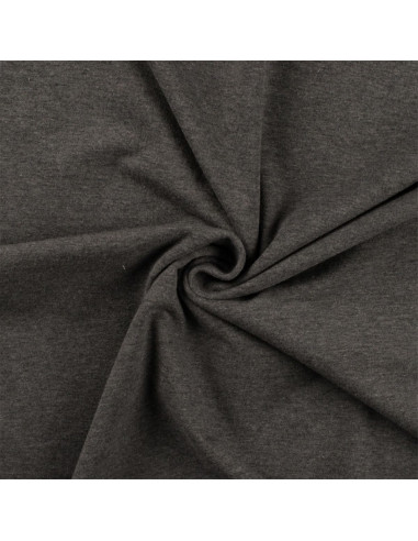 Tissu jersey coton - Gris chiné
