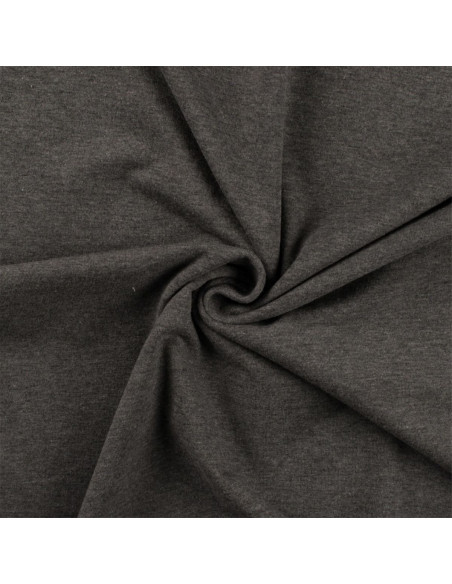 Tissu jersey coton - Gris chiné