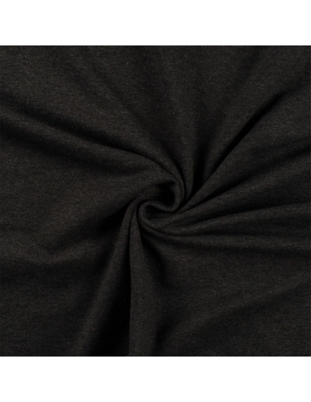 Tissu jersey coton - Gris chiné foncé