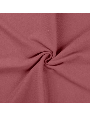 Tissu jersey bord côte - Bois de rose