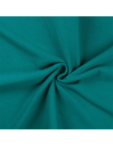 Tissu jersey bord côte - Bleu pétrole clair