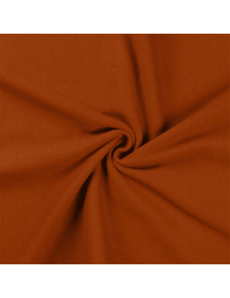 Tissu jersey bord côte - Cognac