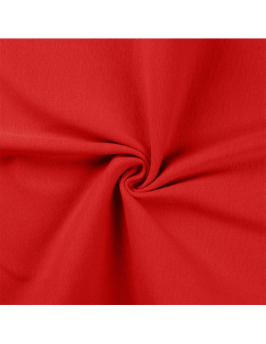 Tissu jersey bord côte - Rouge