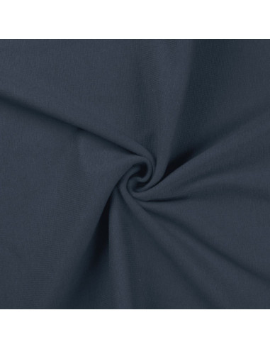 Tissu jersey bord côte - Bleu denim