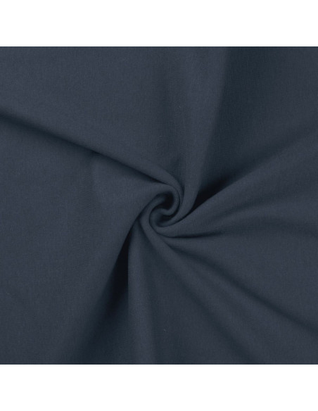 Tissu jersey bord côte - Bleu denim