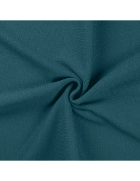 Tissu jersey bord côte - Bleu pétrole