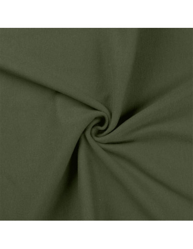 Tissu jersey bord côte - Vert militaire