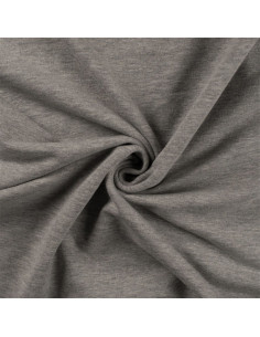 Tissu jersey bord côte - Gris chiné clair