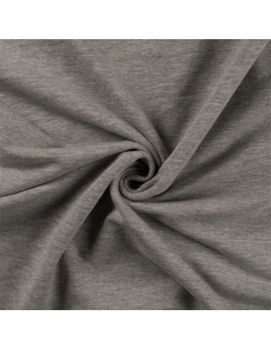 Tissu jersey bord côte - Gris chiné clair