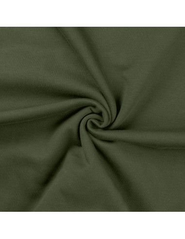 Tissu sweat - Vert militaire