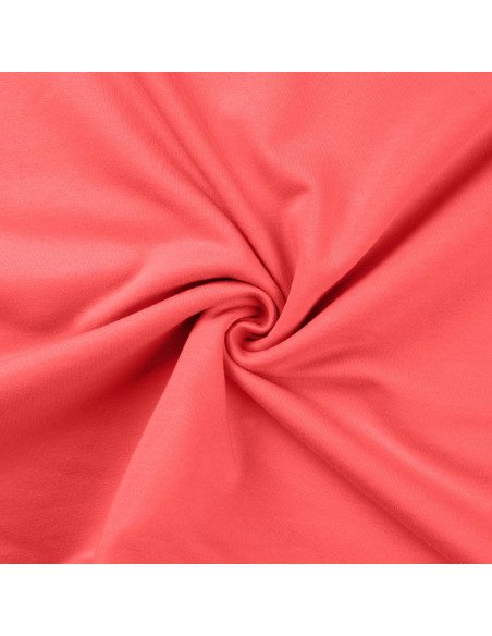 Tissu sweat molleton - Corail