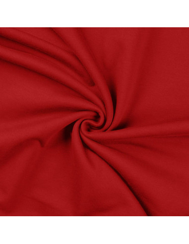 Tissu sweat molleton - Rouge foncé