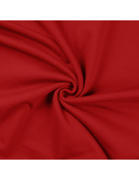 Tissu sweat molleton - Rouge foncé