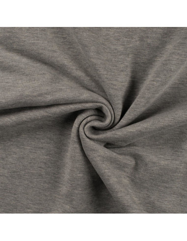 Tissu sweat molleton - Gris chiné clair