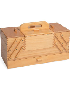Travailleuse en bois couture avec tiroir Caramel