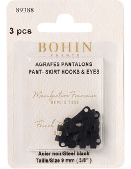 Agrafes de fermeture pour pantalon noir Bohin