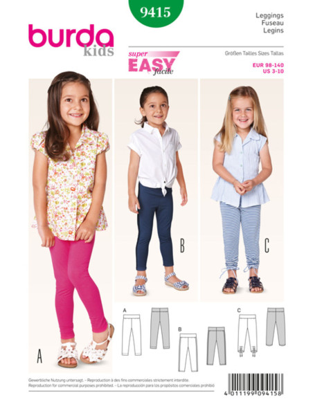 Patron de leggings - Burda 9415