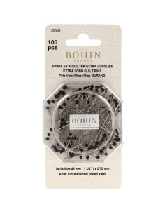Boite de 100 épingles tête de verre extra-longues noires Bohin