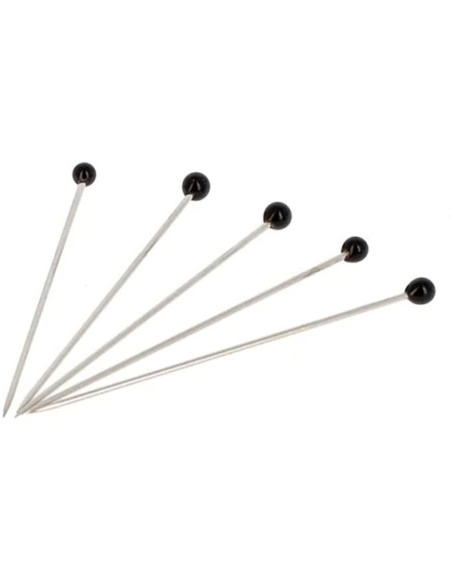 Boite de 100 épingles tête de verre extra-longues noires Bohin