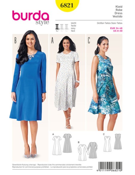 Patron de robe - Burda 6821