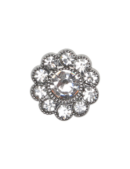Set de 4 boutons Strass diamant 17 mm - Blanc