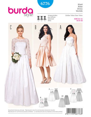 Patron de robe de mariée - Burda 6776
