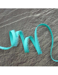 Biais replié picot - Bleu turquoise clair