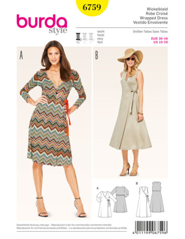 Patron de robe croisée - Burda 6759