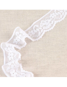 Dentelle élastique fleurie - Blanc