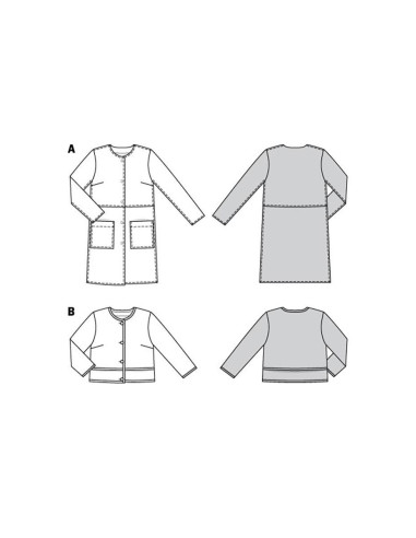 Patron de veste et manteau - Burda 5951