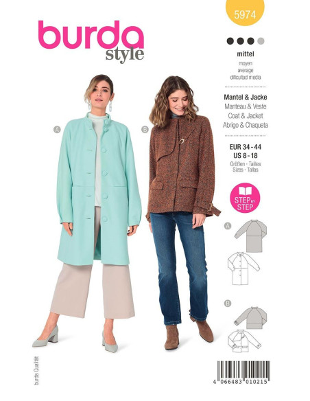 Patron de veste et manteau - Burda 5974