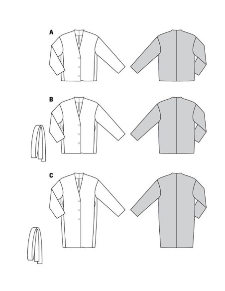 Patron de veste et manteau - Burda 5976