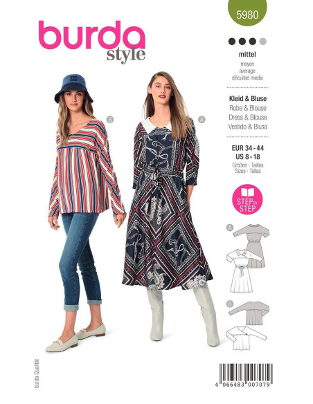 Patron de robe et blouse - Burda 5980