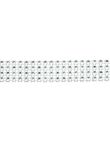 Galon strass 20 mm argent