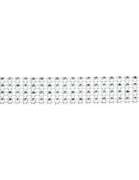 Galon strass 20 mm argent