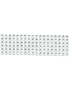 Galon strass 30 mm argent